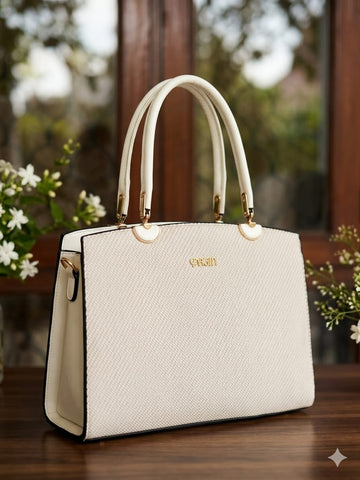Classic Cream Satchel Tote Bag