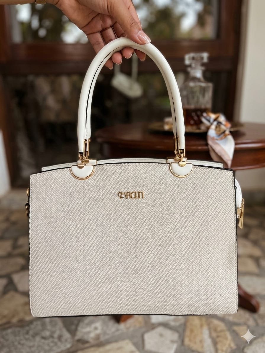 Classic Cream Satchel Tote Bag
